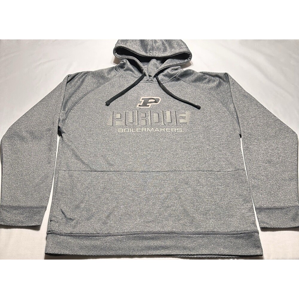 Purdue Boilermakers Champion Hoodie Mens Large Gray Pullover Sweatshirt *READ